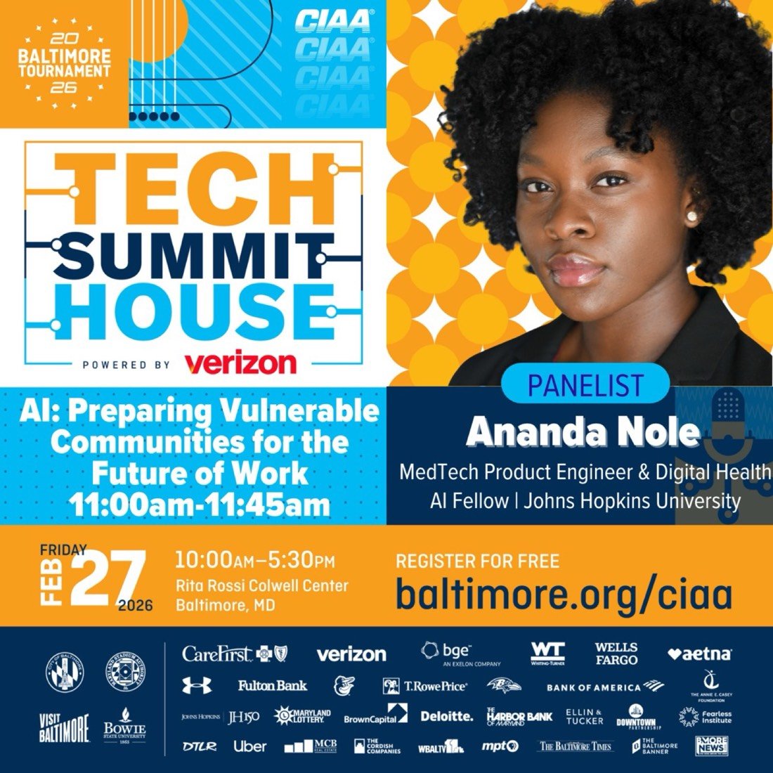 Official CIAA Tech Summit House panelist graphic for Ananda Nole