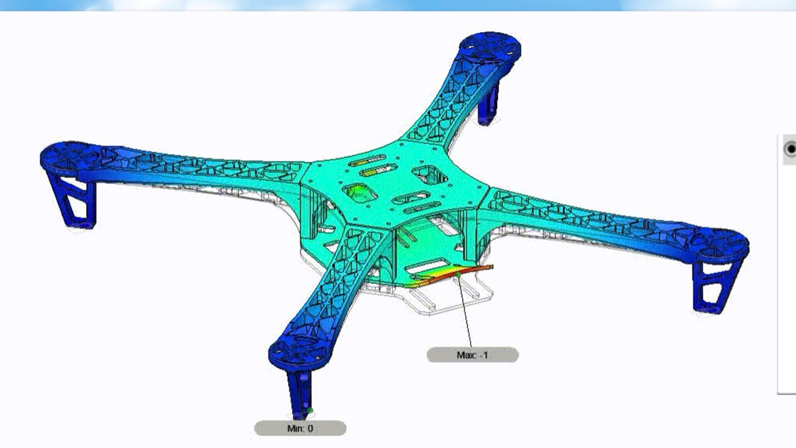FEA modal simulation of an F450 drone frame
